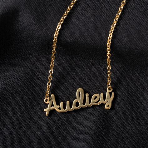 Necklace Stainless Steel name plate customized with your name, Color. . Etsy name necklaces
